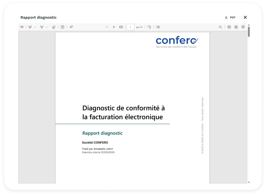 Étape 5 — Génération des rapports dans l'application e-Diag