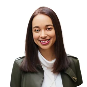 Experte-comptable souriante en veste verte