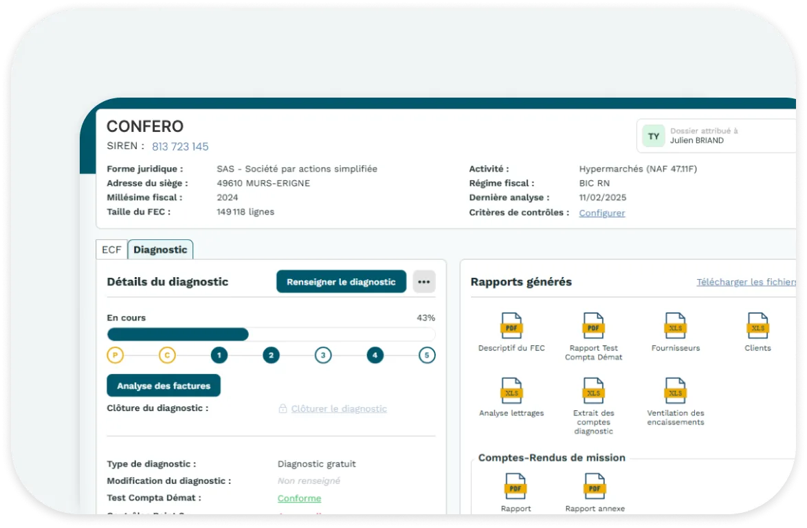 Aperçu de l’application Diagnostic